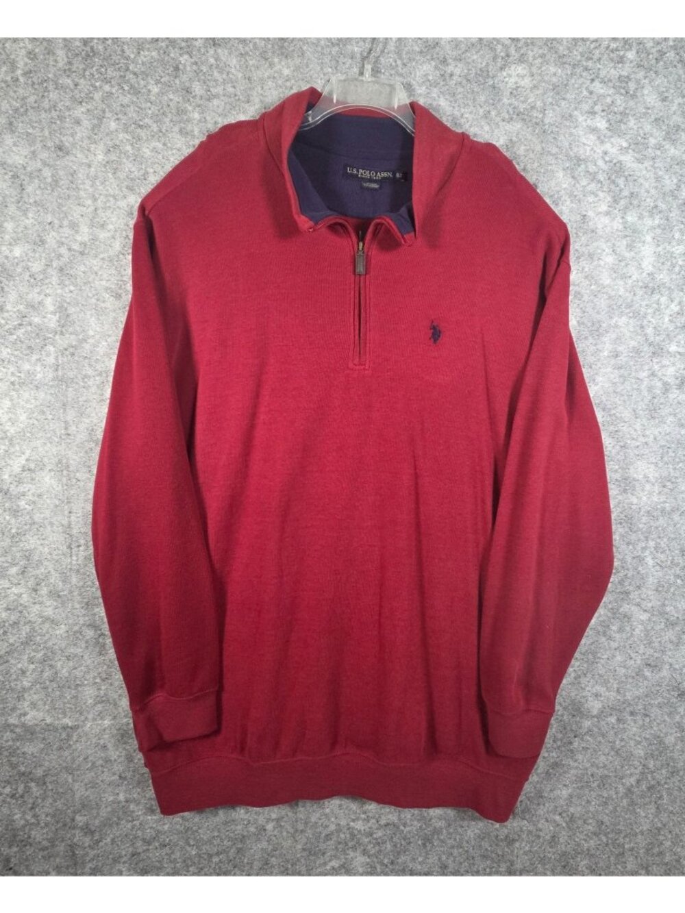 U.S. Polo Association NWT Men's Long Sleeve 1/4 Zip Red Size 2XLT Big & Tall
